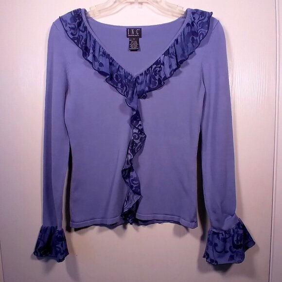 INC Silk Blend Ruffle Sweater SZ: Small - Picture 1 of 11